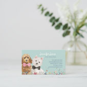 Aquamariner Wasserfarbhund Rasse Hunde Groomer Visitenkarte (Stehend Vorderseite)