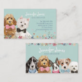 Aquamariner Wasserfarbhund Rasse Hunde Groomer Visitenkarte (Vorne/Hinten)