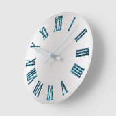 Aquamariner WasserGlitzer-graues silbernes Runde Wanduhr (Winkel)