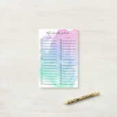 Aquamariner Wasserhahn mit Violett Organisierte Di Post-it Klebezettel (Auf Schreibtisch)