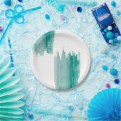 Aquamariner Watercolor-Papier-Teller Pappteller (Party)