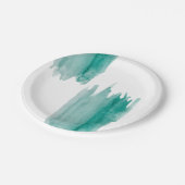 Aquamariner Watercolor-Papier-Teller Pappteller (Schrägansicht)
