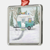 Aquamariner Weihnachtsanhänger Ornament Aus Metall (Links)