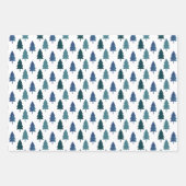 Aquamariner Weihnachtsbaum Glitzer Streifen Geschenkpapier Set (Vorderseite 2)