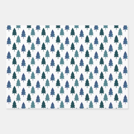 Aquamariner Weihnachtsbaum Glitzer Streifen Geschenkpapier Set (Vorderseite 2)