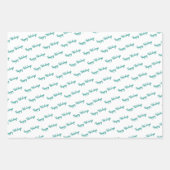 Aquamariner Weihnachtsbaum Glitzer Streifen Geschenkpapier Set (Vorderseite)