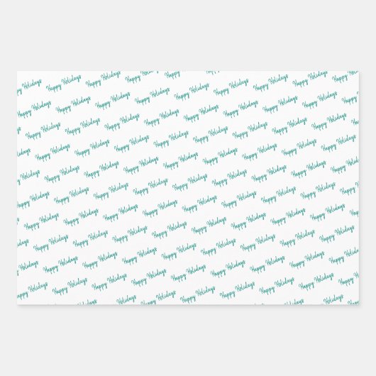 Aquamariner Weihnachtsbaum Glitzer Streifen Geschenkpapier Set (Vorderseite)