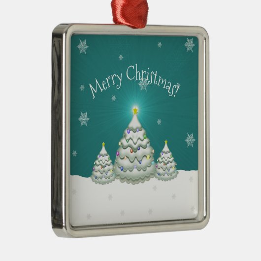 Aquamariner Weihnachtsbaum Keramik Ornament (Rechts)