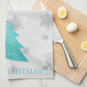 Aquamariner Weihnachtsbaum Küchentuch (Viertel Falte)