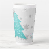 Aquamariner Weihnachtsbaum Latte Tasse (Vorderseite)