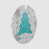 Aquamariner Weihnachtsbaum Ornament (Vorderseite)
