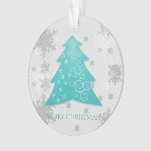 Aquamariner Weihnachtsbaum Ornament (Vorderseite)