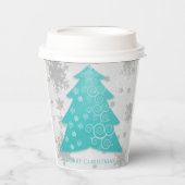 Aquamariner Weihnachtsbaumcup Pappbecher (Vorderseite)