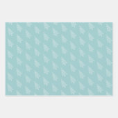 Aquamariner Weihnachtsschneemann und Bäume Geschenkpapier Set (Vorderseite 2)