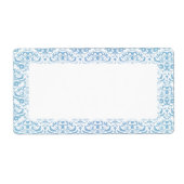 Aquamariner weißer Damast mit zartem Blau und Weiß (Vorne)