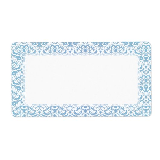 Aquamariner weißer Damast mit zartem Blau und Weiß (Vorne)