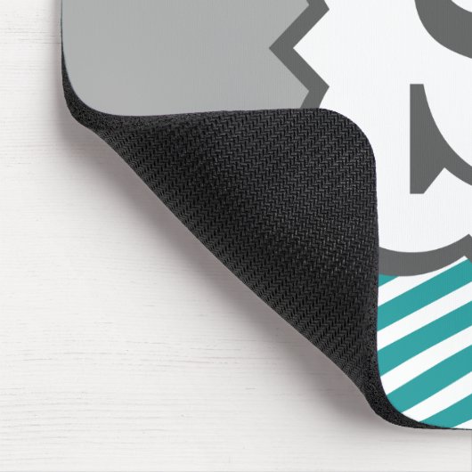 Aquamariner weißer Monogramm-Buchstabe S Zickzack Mousepad (Ecke)