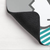 Aquamariner weißer Monogramm-Buchstabe Y Zickzack Mousepad (Ecke)