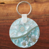 Aquamariner weißer Schlüsselanhänger (Vorderseite)