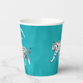 Aquamariner weißer Tiger, türkisblau Personalisier Pappbecher (Links)