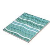 Aquamariner Wellen-Aqua-Türkis-abstraktes Fliese (Seite)
