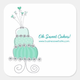 Aquamariner Whimsical Chic Wedgecake Sticker