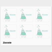 Aquamariner Whimsical Chic Wedgecake Sticker (Blatt)