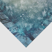 Aquamariner Winter Pine Tree Forest Decoupage Seidenpapier (Detail)