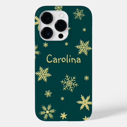 aquamariner Wintergelbmuster Case-Mate iPhone Hülle (Rückseite)