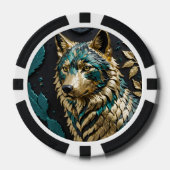 Aquamariner Wolf Pokerchips (Vorderseite)