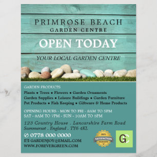 Aquamariner Zaun, Gartenzentrum, Gartenbaukunst Flyer