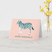 AQUAMARINER ZEBRA-CUSTOM GLÜCKLICH GEBURTSTAG KARTE (Gelbe Blume)
