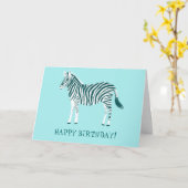 AQUAMARINER ZEBRA-CUSTOM GLÜCKLICH GEBURTSTAG KARTE (Gelbe Blume)