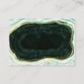 Aquamariner Zeitplan für die Hochzeit von Green & Begleitkarte (Rückseite)