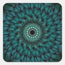 Aquamariner Zentangle/Mandala-Aufkleber