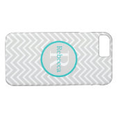 Aquamariner Zickzack Fall für Monogram iPhone Case-Mate iPhone Hülle (Rückseite (Horizontal))