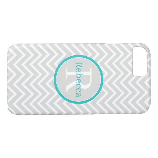 Aquamariner Zickzack Fall für Monogram iPhone Case-Mate iPhone Hülle (Rückseite (Horizontal))