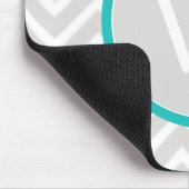 Aquamariner Zickzack Monogramm-Mauspad Mousepad (Ecke)