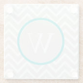 Aquamariner Zickzack Monogramm-Untersetzer Glasuntersetzer (Rückseite)