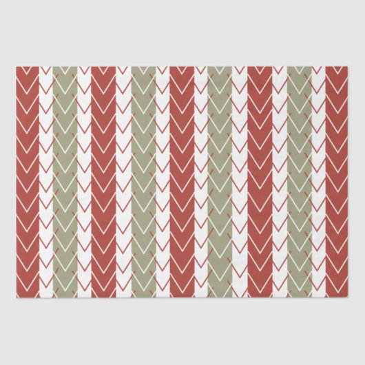 Aquamariner Zickzack Streifen Seidenpapier (Vorderseite)