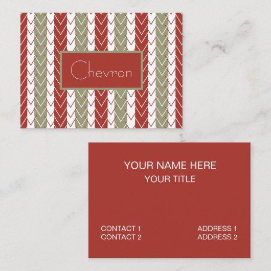 Aquamariner Zickzack Streifen Visitenkarte (Vorne/Hinten)