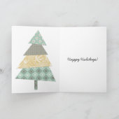 Aquamariner Zickzack Weihnachtsbaum Feiertagskarte (Innenseite)