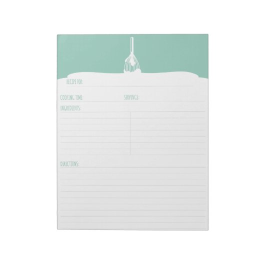 Aquamariner Zuckerguss Backen Rezept Notepad Notizblock (Rotiert)
