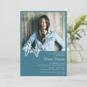 Aquamarines 30. Geburtstag Foto Einladung (Stehend Vorderseite)