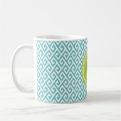 Aquamarines abstraktes geometrisches kaffeetasse (Links)