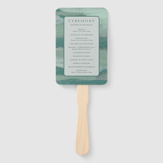Aquamarines abstraktes Hochzeitsprogramm an der Kü Fächer (Vorderseite)