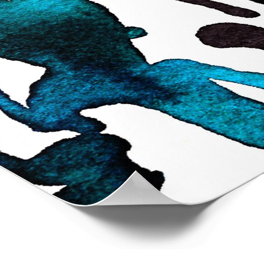 Aquamarines Abstraktes Poster (Ecke)