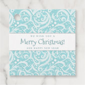 Aquamarines Abstraktes Schneeflockenmuster#10 ID10 Geschenkanhänger (Vorderseite)