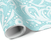 Aquamarines Abstraktes Schneeflockenmuster#10 ID10 Geschenkpapier (Rolleneckpunkt)