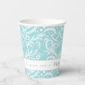 Aquamarines Abstraktes Schneeflockenmuster#10 ID10 Pappbecher (Vorderseite)